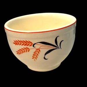 VNT Universal Potteries Camwood Mixing Bowl w/ Red & Black Wheat, and a Red Rim